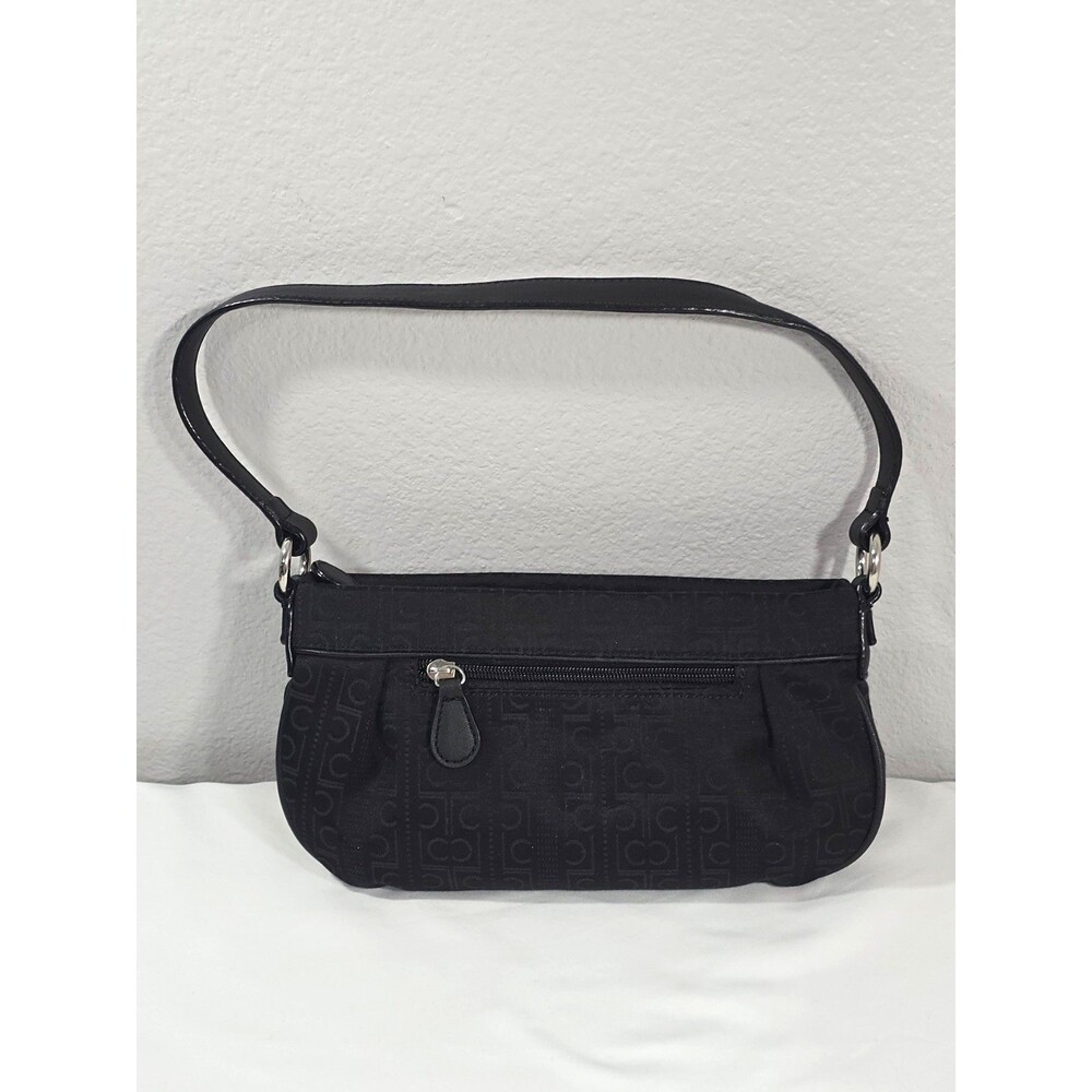 Liz Claiborne Vintage Y2K Black Mini Small Canvas Monogram Shoulder Bag
